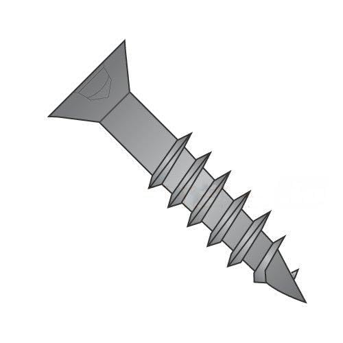 #8 x 3 1/2" Deep Thread Wood Screws/Square/Flat Head/Steel/Black Oxide/No Nibs/No Nibs / 2/3 Thread (Carton: 1,300 pcs)
