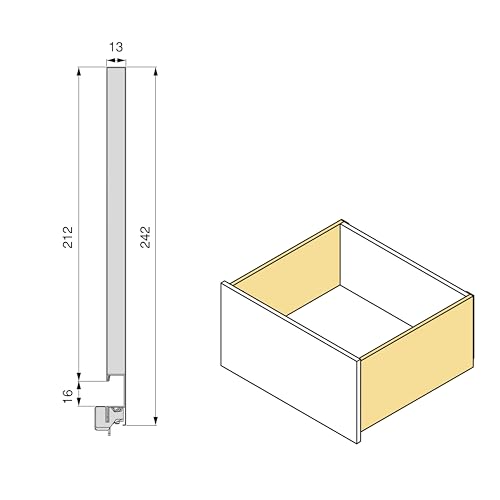 Cajón exterior Vertex 3D de acero blanco: herraje robusto de alta gama 3