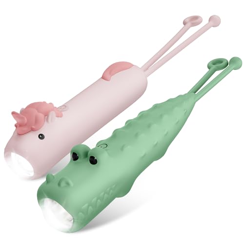 LOVERUIS Aufladbar Taschenlampe Kinder Silizium, Dimmbar Kindertaschenlampe, Stroboskop-Taschenlampe, Wiederaufladbare Geschenk für Kinder ab 3 Jahren