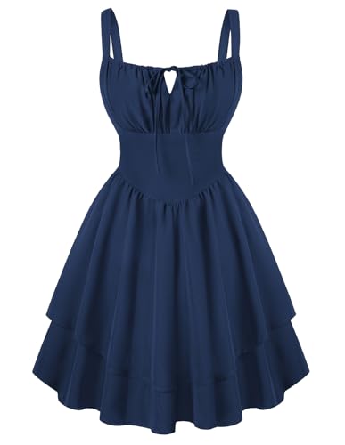 Image of Scarlet Darkness Corset Mini Dress for Women Teens 2026 Summer Ruffle Sundress Graduation Homecoming Dresses