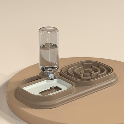 Hundeschüssel Futterhaus mit Wasserspender Slow Fütterung Schüssel für Katzen Futterspender Gießen aller Rassen Hundegefäß