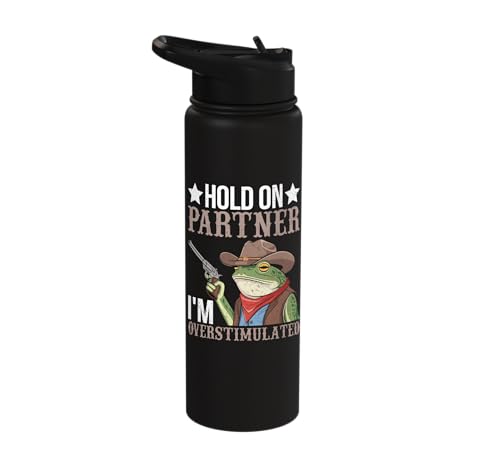 Hold On Partner I'm Overstimulated Stainless Steel Insulated Water Bottle