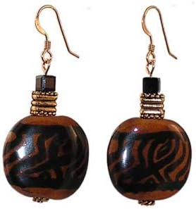 Brown and Black Earrings - Kazuri Earrings