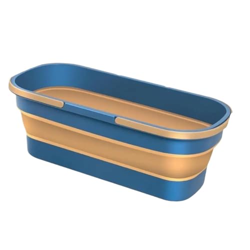 1 Uds. Cubo Plegable for fregona de 12L, Cubo for Lavar con Ruedas, 2 Asas, Rectangular Multiusos, Accesorio Limpieza for el hogar para Lavado Camping(Blue)