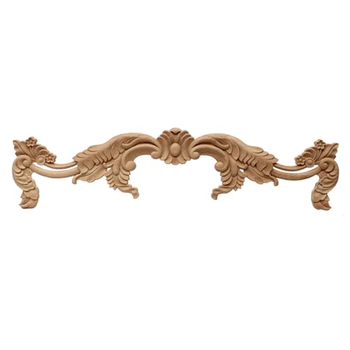Apliques de esquina tallados de madera LVTFCO vintage de 80x19cm para decoración de puertas