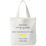 【A Thoughtful Thank You Gift】Extend your gratitude with this elegant tote, a sophisticated choice for thanking your colleagues. The printed message on the canvas bag expresses your recognition of their contributions, and they will be deeply touched 【...