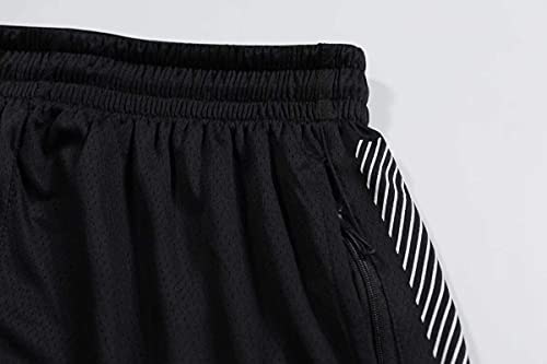 Shorts masculinos para basquete, shorts para academia, corrida, shorts masculinos com bolso com zípe
