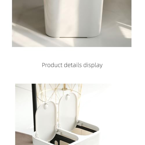 Caneca de Basura Doble Compartimento con Tapa Blanca miniatura 3