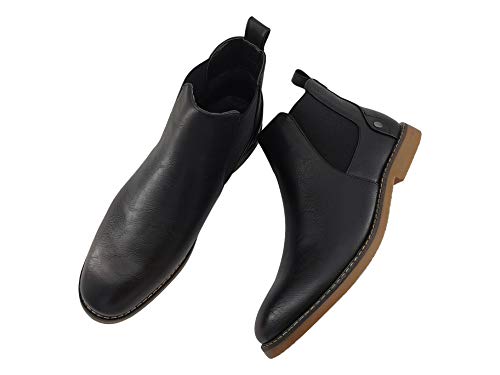 Party Mens Chelsea Boots Formal Dress Elastic Casual Ankle Boots For Men Black 9 #TOP1