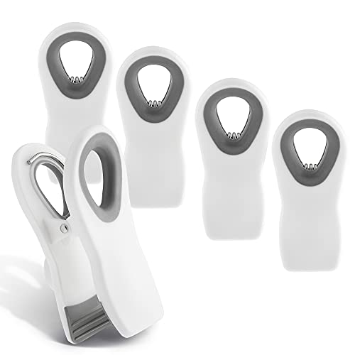 Cook With Color 5 Pc Chip Bag Clips- Kitchen Clips, Magnetic Chip Clips For Bags, Food Bag Clips With Airtight Seal (White) #TOP1