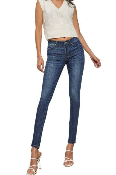 Kancan Women's Mid Rise Super Skinny Jeans - KKC7085LOH