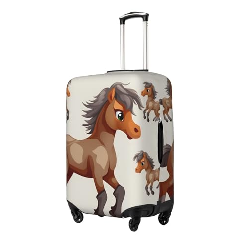 Travel Luggage Cover Cute Horse Suitcase Protector Anti-Scratch Washable Baggage Covers Elastic Suitcase Cover Tsa Approved Baggage Protector Fit 18-32 Inch Luggage2