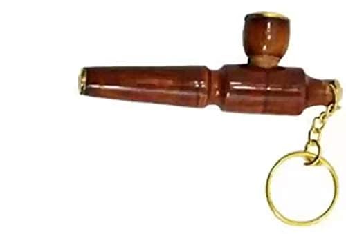 Wood Smoking Pipe with Key Chain, Standard, Brown