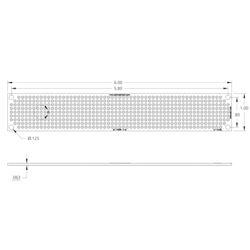SchmalzTech Double Sided LF HASL Perf Board, PCB Board, Electronic Circuit Board for DIY Prototype Circuit, FR4, Plated Through Hole Solder Prototype Board, ST-PERF-1-6 (1\" x 6\") - Thumbnail 4
