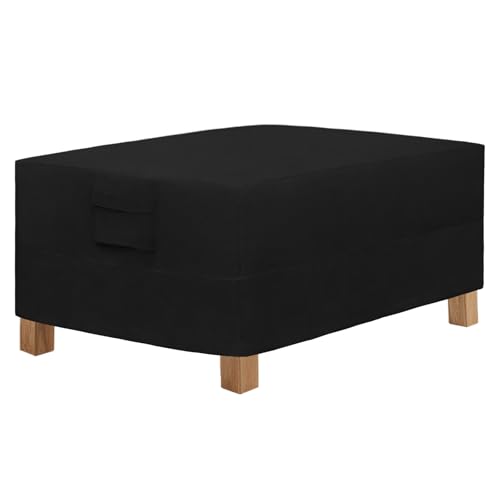 Easy-Going Rectangular Patio Coffee Table Cover UV Resistant Waterproof Outdoor Furniture Cover (36"Lx22"Wx16"H, Black)