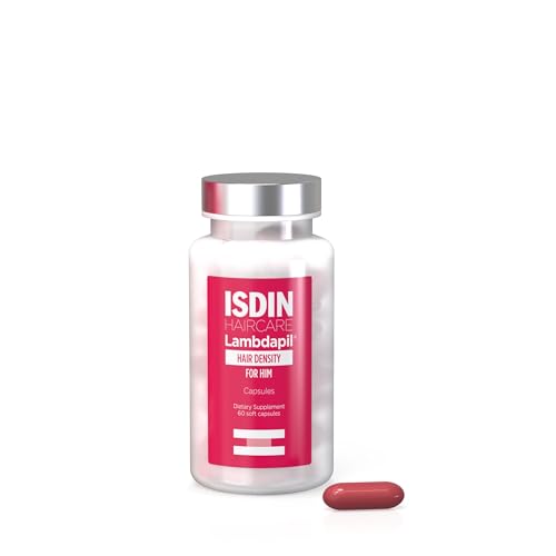 ISDIN Lambdapil Hair Density Capsules For HIM (Supply for 2 Months Treatment) | Improves Density of Thinning Hair and Strengthens Hair Structure | Suited for Progressive Hair Thinning | 60 Capsules