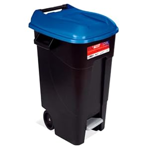 TAYG Mülleimer mit Pedal und Rollen, 120 l