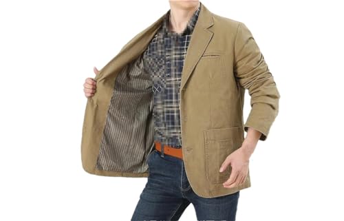 Kiioouu Mens Denim Blazer Men Suit Casual Pocket Work Jacket Jeans Blazers Loose Outerwear