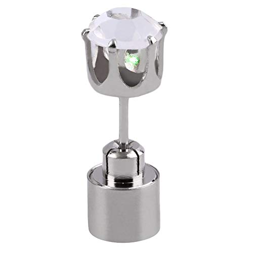 Preisvergleich Produktbild greenwoodhomer 1 Paar LED-Ohrringe, leuchtende Krone, leuchtende Kristalle, Edelstahl, Ohrstecker für DJ, Tanz, Party, Bar