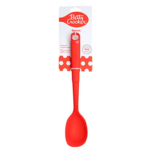 BETTY CROCKER Silicone 13 Inch Spoon, Red