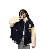 🔥Mode und klassisches Design: y2k schöne Kleidung bedruckte Cord-Baseballuniform mit langen Ärmeln, die bei Frauen, Damen und Mädchen beliebt ist, einreihig, speziell bedrucktes Musterdesign, kontrastierendes Streifendesign, cool, süß und modisch, zwei auf der Vorderseite Niedliche und praktische diagonale Kängurutasche. Modische Styles sehen aus wie Menschen, lassen dich modisch, schön und voller Vitalität aussehen.