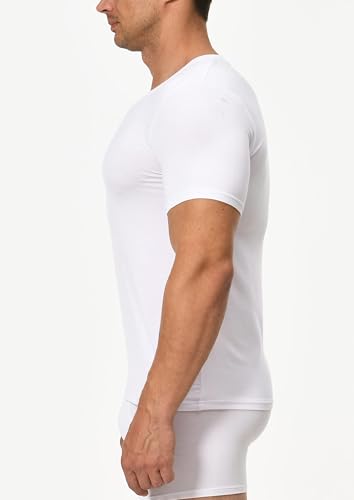 Comfneat Men's Undershirts Viscose V-Neck Cool Feeling T-Shirt 3-Pack3