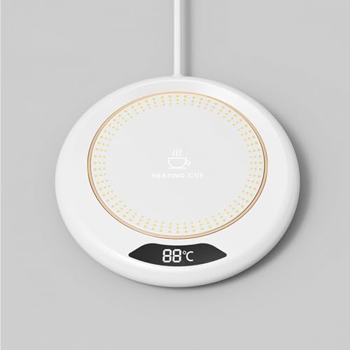 Smart Cup/Mug Warmer,USB Beverage Warmer Plate with Auto Shut Off, Portable Size, Office Home Electric Cup Warmer Coffee Mug Warmer,with 3 Temperature Setting,for Desk, for Coffee, Tea, Milk (White)