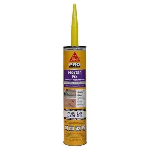 Sikaflex Mortar Fix, Limestone, Polyurethane sealant for repairing damaged mortar, joints and gaps. Sealing mortar cracks 10.1 fl. oz Cartridge Cover