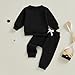 Tiacham Tiaham Baby Boy Clothes Girl Outfits Fashion Sweatshirt Sweat Pant Kids Toddler Tops Pant Sets (Black, 0-6 Months)