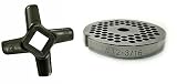 #12 3/16' Reversible Meat Grinder Plate - Cozzini Cutlery Imports (#12-3/16 Plate with Grinder Knife)