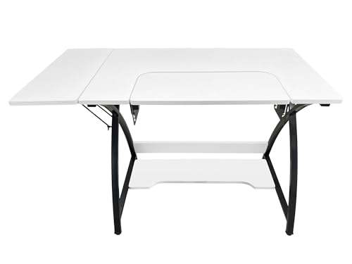 Nähwelt Flach Nähtisch mit Erweiterung, Arbeits-/Bastelplatz, Mehrzwecktisch, Büro- /Computertisch