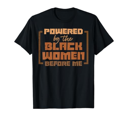 Powered By The Black Women Before Me Black History African T-Shirt, Men, Black, 3X-Large