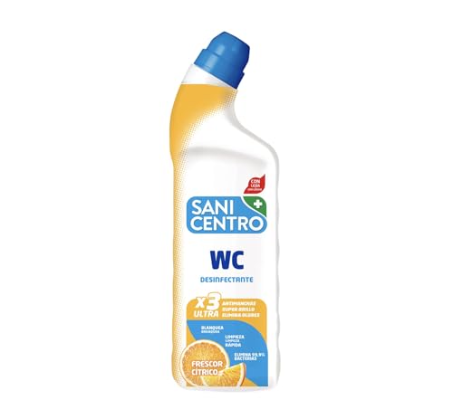 Sanicentro Gel WC Desinfectante Frescor Cítrico | Elimina manchas y blanquea | Neutraliza olores | Limpieza profunda del inodoro | Botella 1L