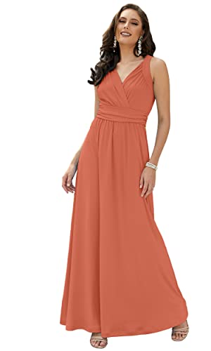 Image of KOH KOH Womens Long Sleeveless Flowy Bridesmaid Cocktail Evening Gown Maxi Dress