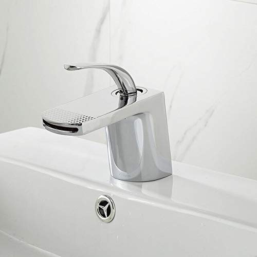 Robinet de lavabo de salle de bain blanc anti-éclaboussures à flux cascade