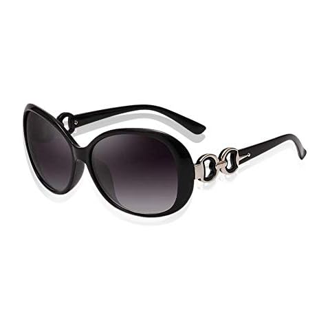 Hithop Fashion Women Shades Oversized Eyewear Classic Sunglasses UV400-Black MY#8F Cover