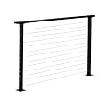 CityPost Steel Cable Railing System for Deck Handrails: DIY All-in-One Kit: 42 inch Pre-drilled Base Mount Steel Posts, Wire Rope, Tools, Hardware Kit Included (12 ft, Black 42 Inch)