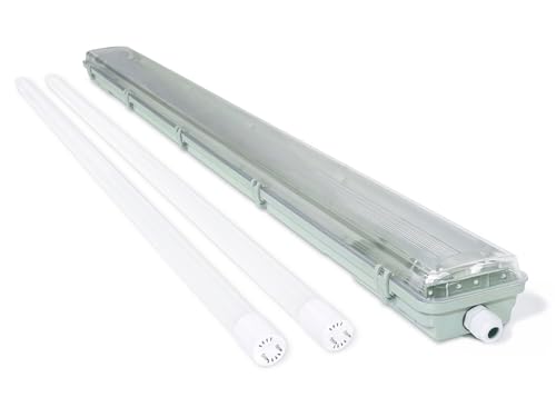 KOLORENO Plafoniera Stagna LED 120 cm con Tubi 2x18W 4500K Luce Naturale, Lampada da Soffitto per Garage, Magazzino, Officina, Cantina, Corridoio e Ambienti Tecnici