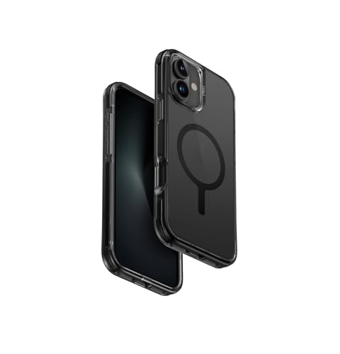UNIQ Coque de téléphone de Combat Compatible avec iPhone 16 Plus (2024) 6,7", Chargement MAGCLICK (Noir)
