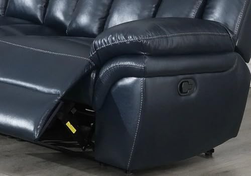 Image of Torque - Jerry 1 Seater Leatherette Manual Recliner | Recliner Sofa /Chair for Living Room, Bedroom, Office (Navy Blue) | 1 Year Warranty