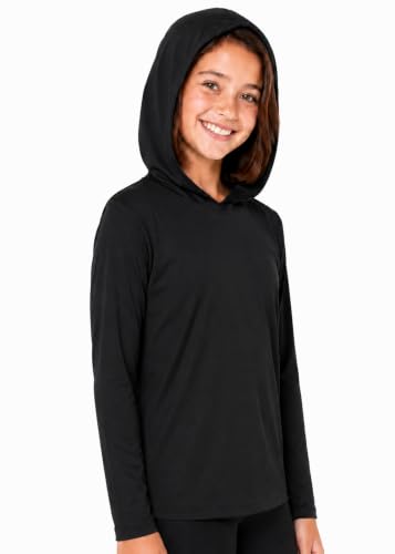 Image of Shirts for Girls Long Sleeve Crew Neck Top, Hoodie or 3 /4 Sleeve Soft Stretch Kids Lightweight Size 2-16