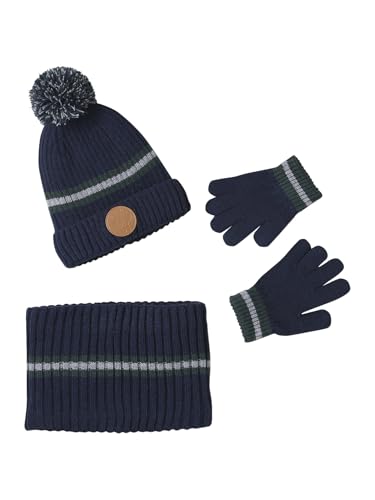 Bonnet renne snood moufles garçon tricot chaud hiver