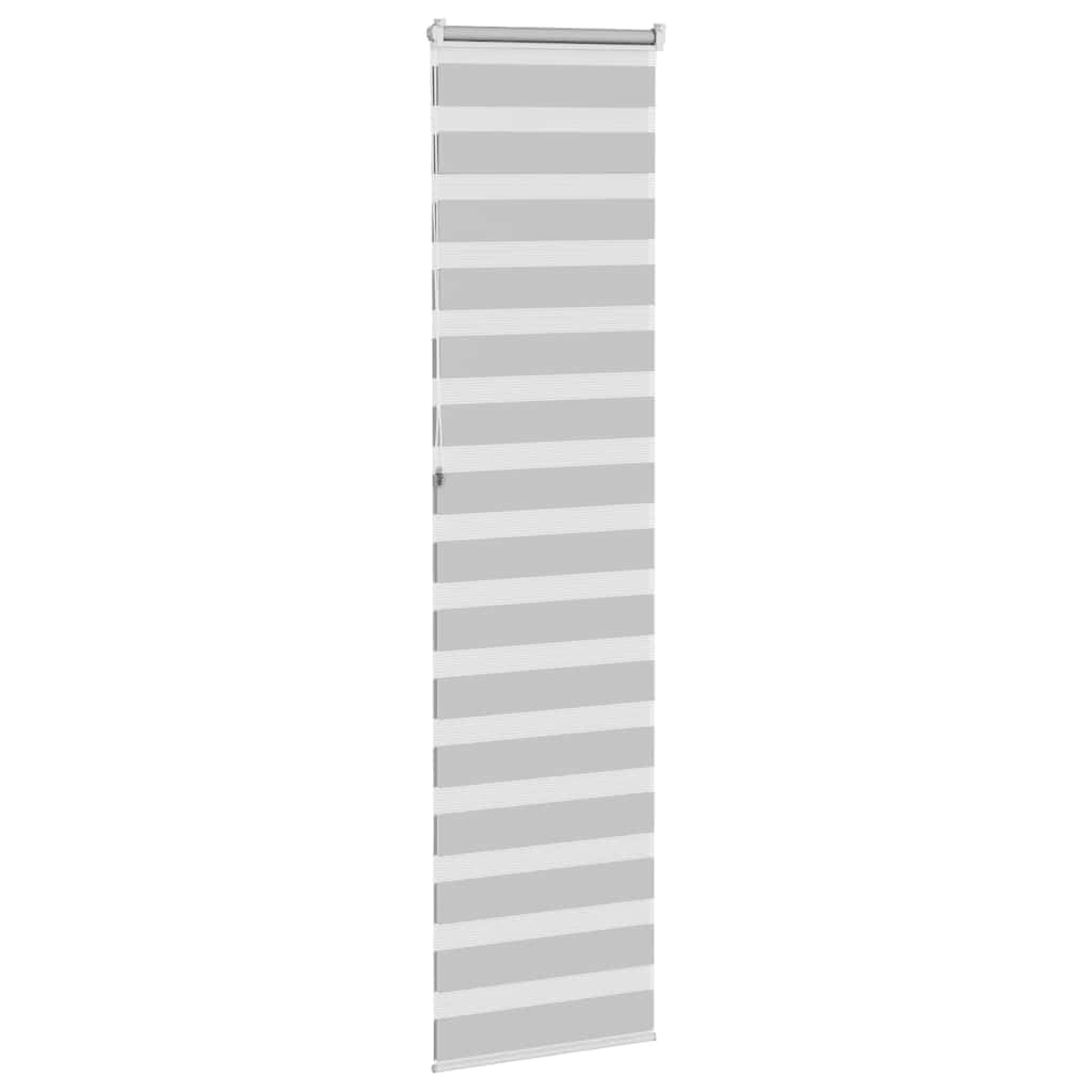 Store Zèbre Jour Nuit Gris Clair 55x230 cm, Store Enrouleur Double Tissu Polyester avec Rail Aluminium, Rideau Tamisant pour Fenêtre et Bureau, Montage avec ou sans Perçage