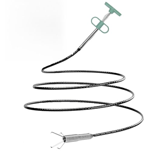 SHUCHUANG Upgrade Drain Snake for Hair Clogs, 76'' Four claw grabber pickup tool for Litter Pick, Home Sink, Drains, Toilet, Snake Drain Hair Remover
