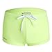 Men's Swim Trunks with Front Cross Design, Stretch Nylon Spandex Swimware, Breathable Quick-Dry Lightweight Swimming Shorts for Beach, for Boxer Brief Style,(Fluorescent Green)(L)