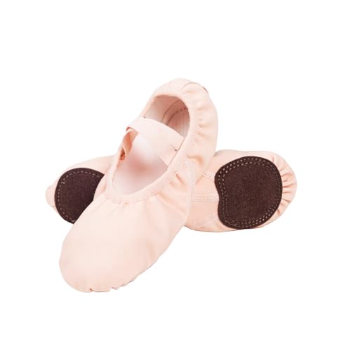 Ballet Flats Shoes for Women Big Girls, Resistant Elastic Canvas Adult Dance Shoes, Flat Dance Practice Shoes with Split Soles, Soft Sole Yoga Shoes for Girls Boys