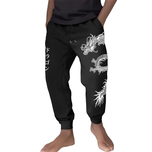 Pantalones de chándal para hombre con estampado con cordón en la cintura, pantalones de deporte de algodón, pantalones largos con bolsillos, pantalones de entrenamiento, pantalones para correr al aire