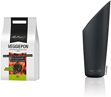 LECHUZA Veggie-PON 12L Pflanzsubstrat & PON-Schütte, Schiefergrau...