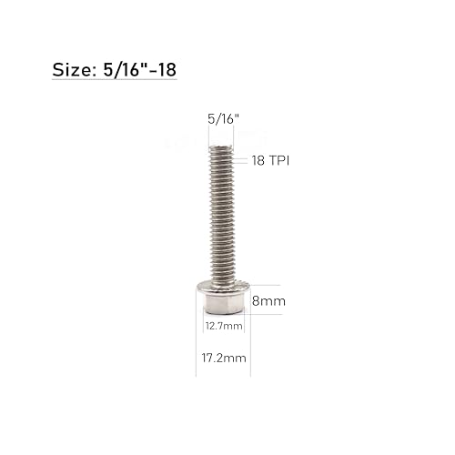 Image of cSeao 5 /16 inch-18 * 1-1 /4 inch Flanged Hex Head Bolts Flange Hexagon Screws, Stainless Steel 304, DIN 6921, 10 PCS