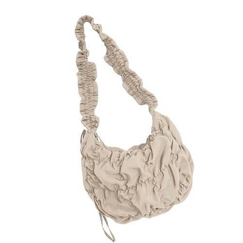 Sac à bandoulière de grande capacité plissé et uni style nuage pour femme